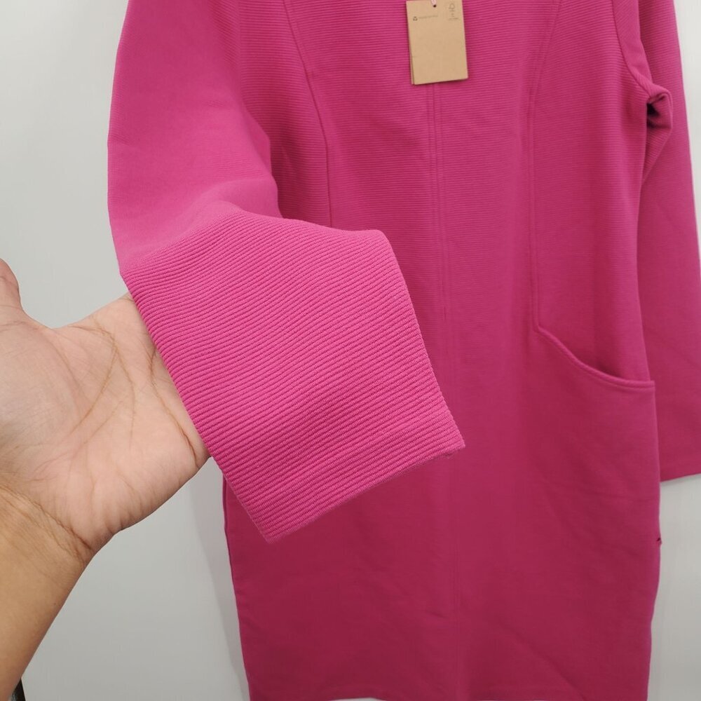 Boden Raspberry-Pink Long-Sleeve Midi Dress - Picture 4 of 16